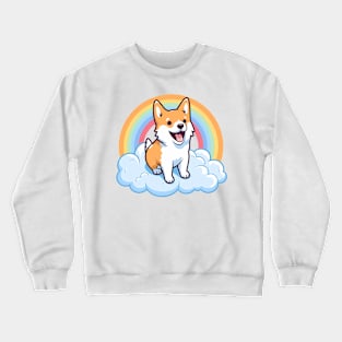 Cute Canaan Dog Rainbow Cloud Kawaii Puppy Crewneck Sweatshirt